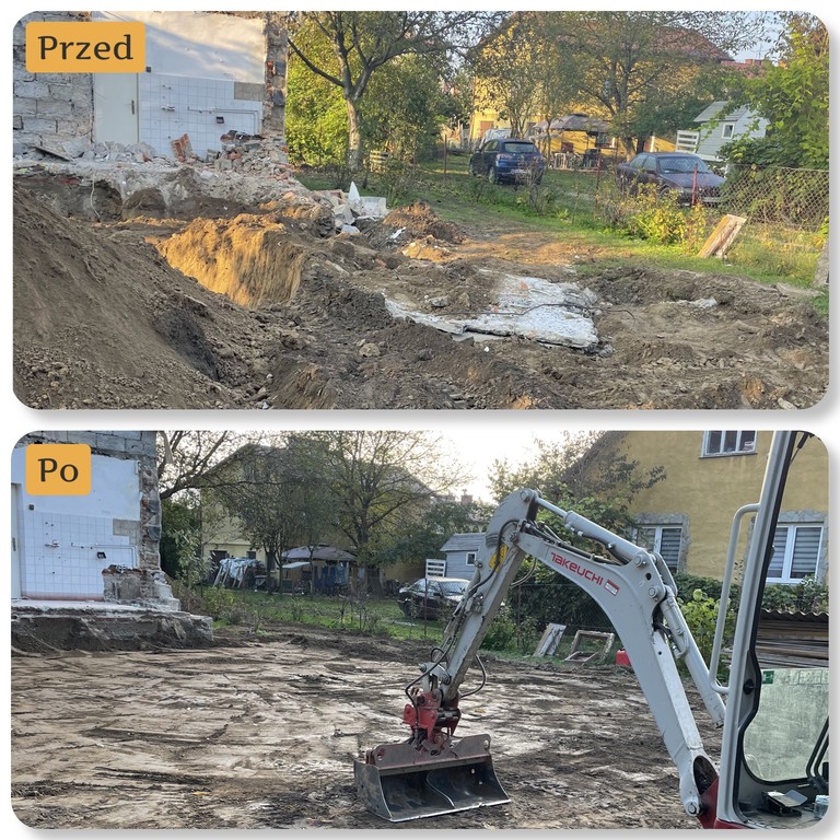 usunięcie starych ław fundamentowych i wyrównanie terenu Nowy Sącz – Rentbud